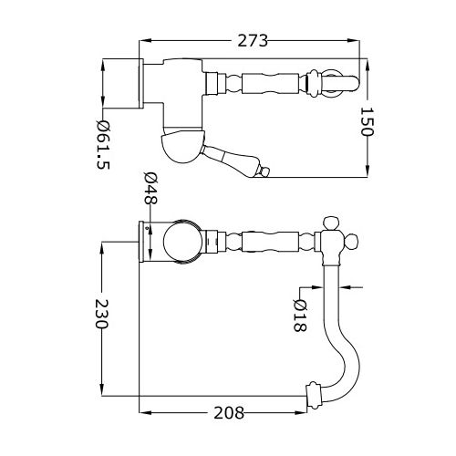 ΜΠΑΤΑΡΙΑ ΚΟΥΖΙΝΑΣ ΧΡΩΜΕ Teorema RETRO CROMO 175070